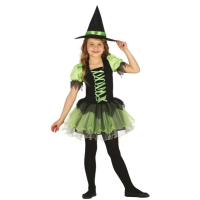 Kostým dětský Čarodějnice, zelený 7-9 let