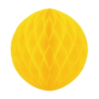 Koule papírová dekorační žlutá 30 cm