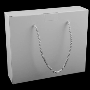 Krabice dárková s průhledem a kroucenou šňůrkou bílá