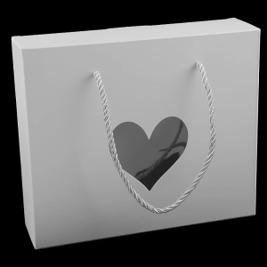 Krabice dárková s průhledem a kroucenou šňůrkou bílá