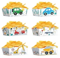 Krabičky na chipsy Auta 15 x 6 cm 3 ks