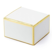 Krabičky na dárečky bílá se zlatým okrajem 6 x 3,5 x 5,5 cm 10 ks