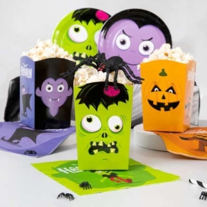Krabiky na popcorn Halloween Monsters 10 x 7,5 cm 6 ks
