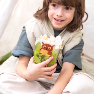 Krabičky na popcorn Lesní zvířátka 6 ks