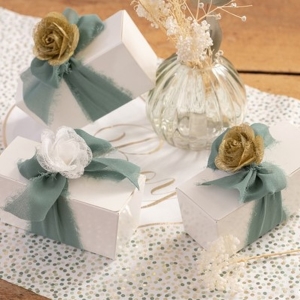 Stuha krepová textilie Eucalyptus 4 cm/5 m