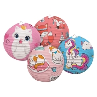 Lampi�n kulat� (kot�, li�ka, jednoro�ec, li�ka) 25 cm 1 ks