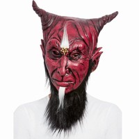 MASKA latexová s vousy Satanský ďábel