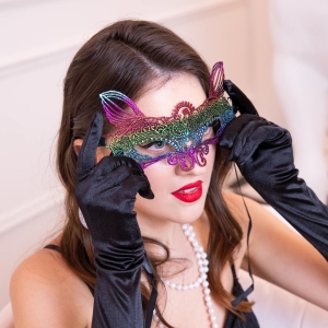 Maska benátská duhový vlk