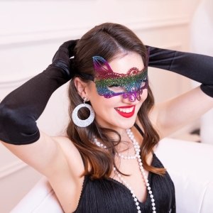 Maska benátská duhový vlk