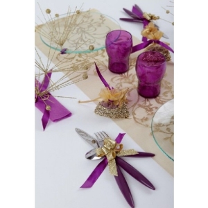 Mašle stahovací glitrová zlatá 10 ks