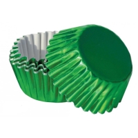 Mini košíčky na pralinky hliníkové zelené/stříbrné 50 ks