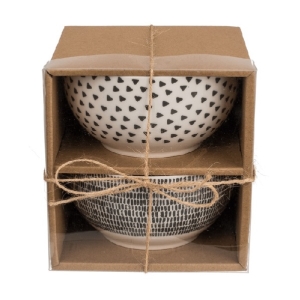 Misky v dárkové krabičce černá/bílá 2 ks