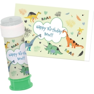 Nálepky na bublifuk pro dopsání jména Dino Roars 6 ks