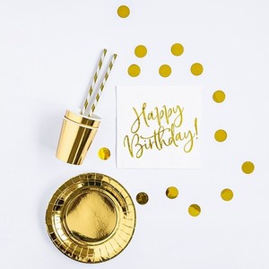 PARTY SADA Happy Brithday zlatá 60ks