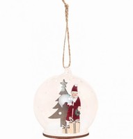 OZDOBA vánoční Santa ve skleněné kouli 8,5cm