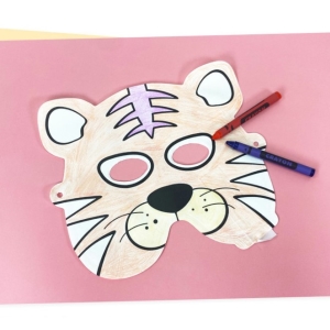 Omalovánka nafukovací maska Tygr