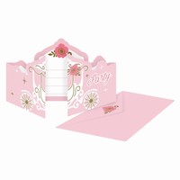 POZVÁNKY s obálkami Princess růžové