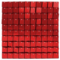 Panel dekorační, červený 30 x 30 cm 100 čtverců