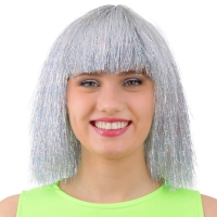 Paruka fóliové stříbrné vlasy