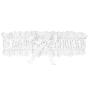 Podvazek svatebn� podvazek krajkov� b�l�