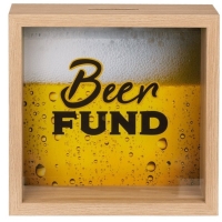Pokladnička dřevěná Beer fund 20 x 20 cm