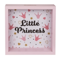 Pokladnička dřevěná Little Princess 20 x 20 cm