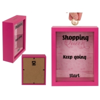 Pokladni�ka d�ev�n� r��ov� Shopping 18 x 14 cm