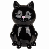 Pokladnička se zámkem Kočka černá 16 cm