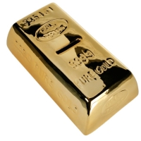 Pokladnička se zámkem Zlatá cihla 16,5 x 8,5 x 5 cm