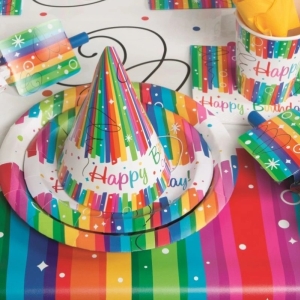 Pozvnky Rainbow Happy Bday 8 ks