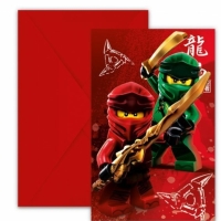 Pozvánky s obálkami Lego Ninjago 6 ks