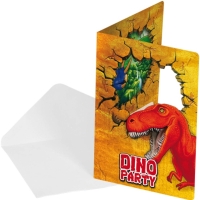 Pozvánky s obálkami dinosauři 6 ks