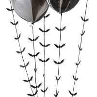 Provázky na balónky Halloween netopýři 1 m 5 ks
