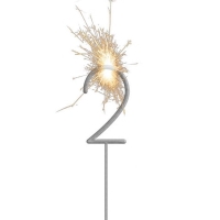 Prskavka glitrov slice 2 stbrn 17,8 cm