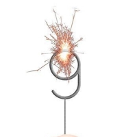 Prskavka glitrov slice 9 stbrn 17,8 cm