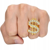 Prsten kovový zlatý Dolar