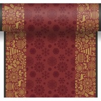 ŠERPA papírová v roli Dunicel tmavě červená s vánočním motivem, 51 x 420 x 51, 1ks, perforace každých 40 cm