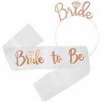 SET Bride to Be šerpa a čelenka Rose Gold