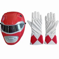 SET doplňků Power Ranger červený - rukavice a helma