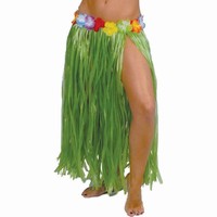 SUKNĚ havajská třásňová zelená 75cm