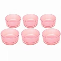 SVÍCÍNKY na čajovou svíčku perleťově růžové skleněné 4,8cm 6ks