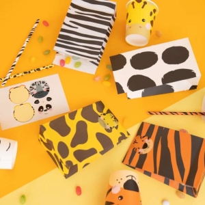 Sáčky papírové na sladkosti Zvířátka ze ZOO 10 x 17,5 cm 4 ks