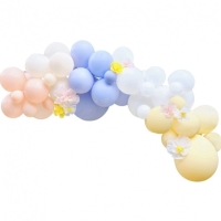 Sada balónků na balónkový oblouk Flower pastel 60 ks s hedvábnými květy