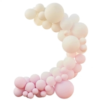 Sada balónků na balónkový oblouk OMBRÉ tělová-růžová 75 ks
