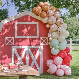 Sada balónků na balónkový oblouk s obrázky zvířátek Farma