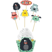 Sada dekorace na cupcaky Monster 6ks