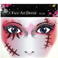 Samolepka na obličej Halloweenska jizva
