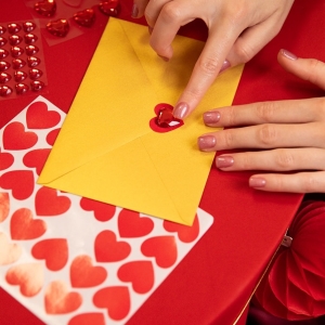 Samolepky �erven� srdce 9 ks