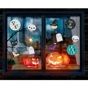 Samolepky na okna Happy Halloween 12 ks