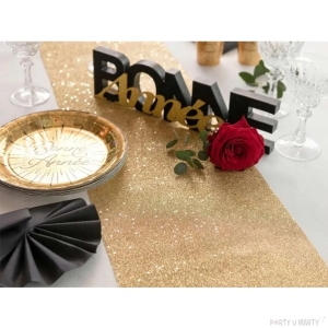 Šerpa na stůl flitrová zlatá 30x500cm